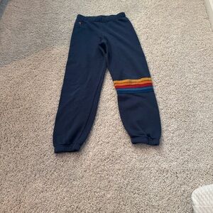 Aviator Nation Navy Kids Joggers with Rainbow Stripes